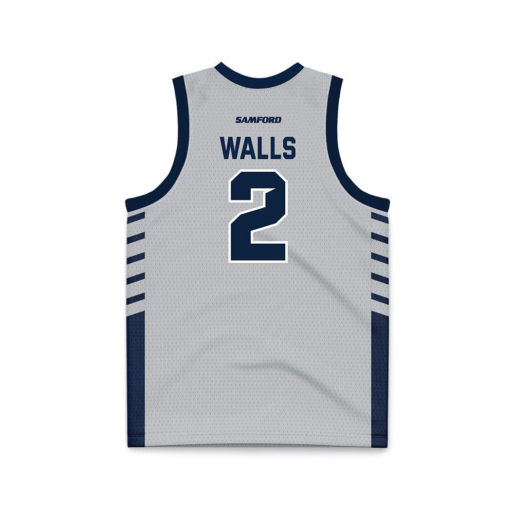 Samford - NCAA Men's Basketball : Lukas Walls - 2024 Grey Basketball Jersey-1
