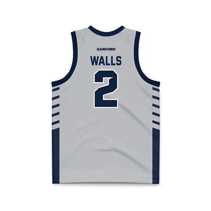 Samford - NCAA Men's Basketball : Lukas Walls - 2024 Grey Basketball Jersey-1