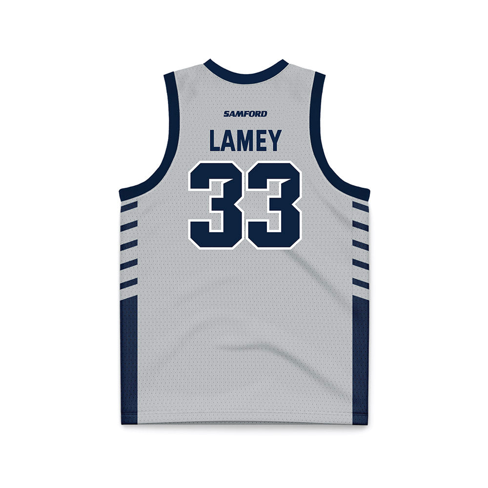 Samford - NCAA Men's Basketball : Zach Lamey - 2024 Grey Basketball Jersey-1