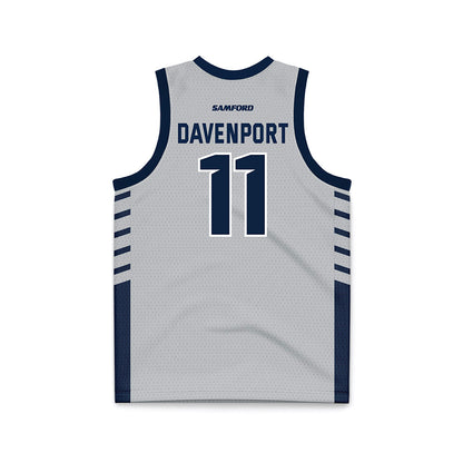 Samford - NCAA Men's Basketball : Cooper Davenport - 2024 Grey Basketball Jersey-1