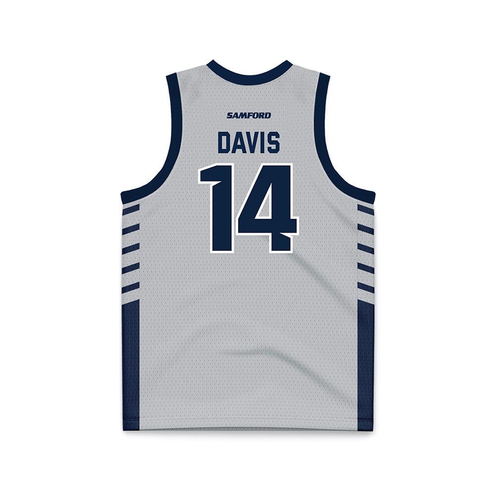 Samford - NCAA Men's Basketball : Brody Davis - 2024 Grey Basketball Jersey-1