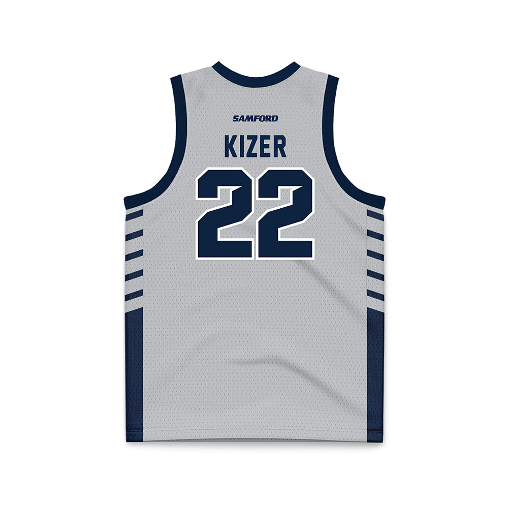 Samford - NCAA Men's Basketball : Thomas Kizer - 2024 Grey Basketball Jersey-1