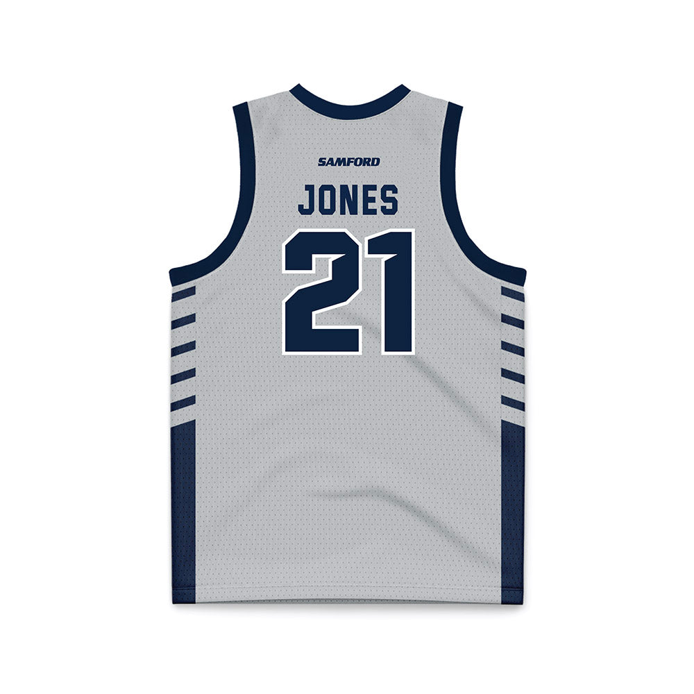 Samford - NCAA Men's Basketball : Rylan Jones - 2024 Grey Basketball Jersey-1