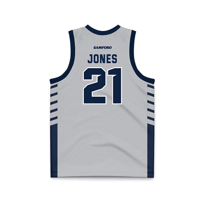 Samford - NCAA Men's Basketball : Rylan Jones - 2024 Grey Basketball Jersey-1