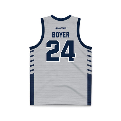 Samford - NCAA Men's Basketball : Brody Boyer - 2024 Grey Basketball Jersey-1