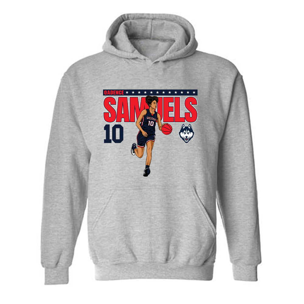 UConn - NCAA Women's Basketball : Qadence Samuels - Individual Caricature Hooded Sweatshirt-0