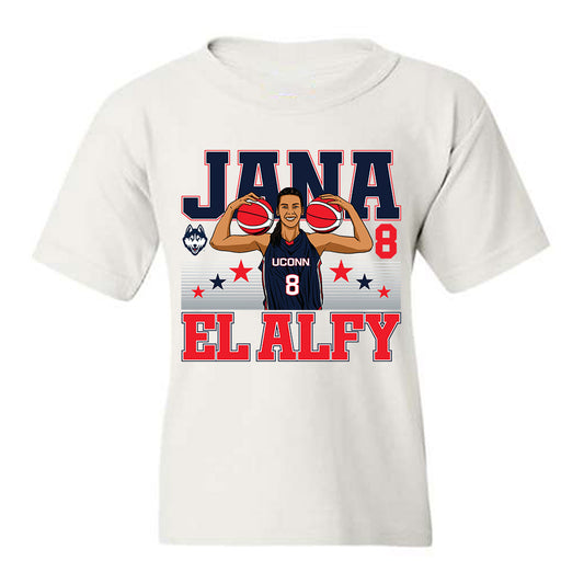 UConn - NCAA Women's Basketball : Jana El Alfy - Youth T-Shirt-0