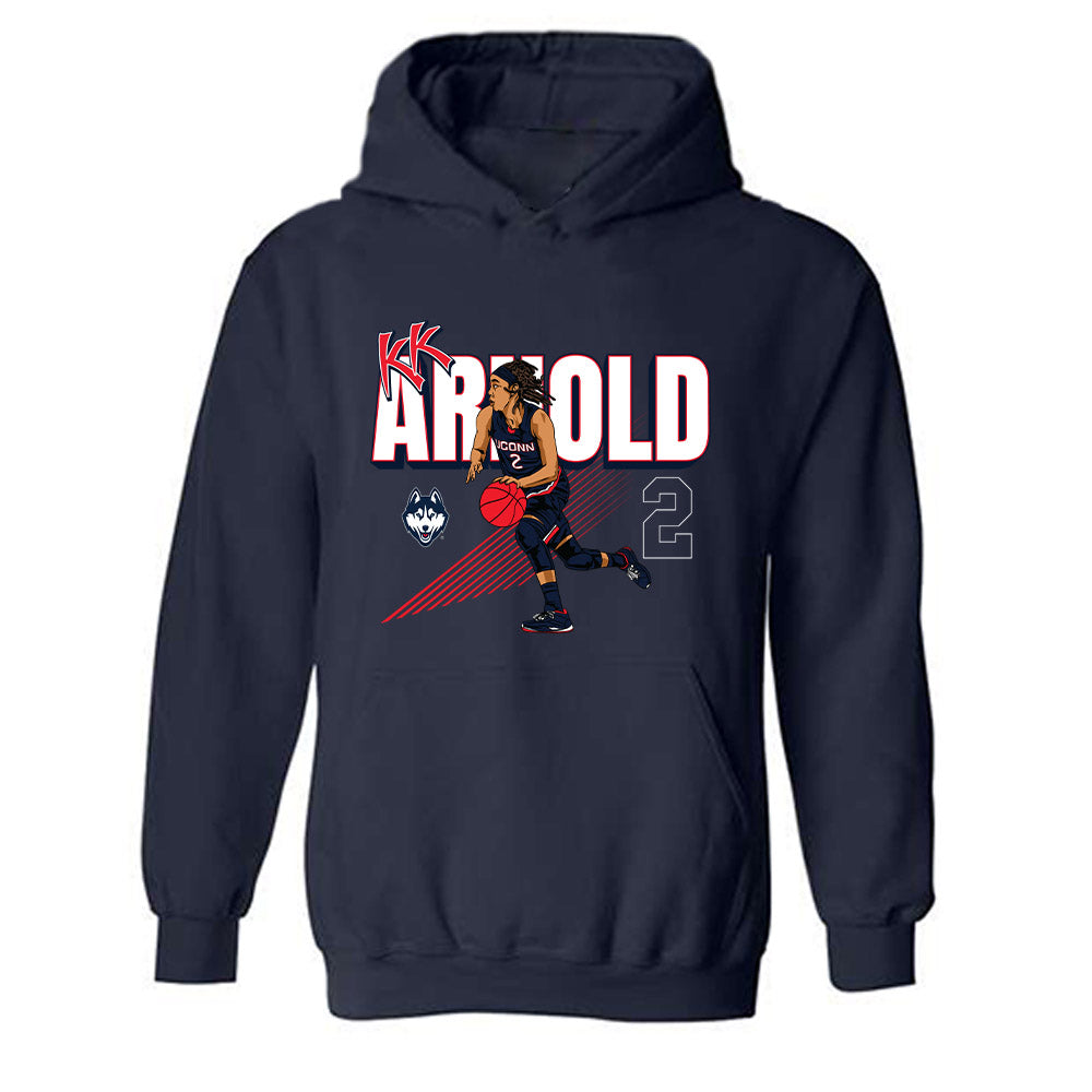 UConn - NCAA Women's Basketball : Kamorea Arnold - Individual Caricature Hooded Sweatshirt-0