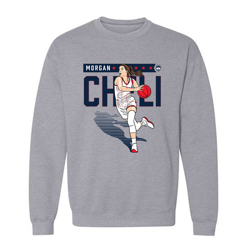 UConn - NCAA Women's Basketball : Morgan Cheli - Individual Caricature Crewneck Sweatshirt-0