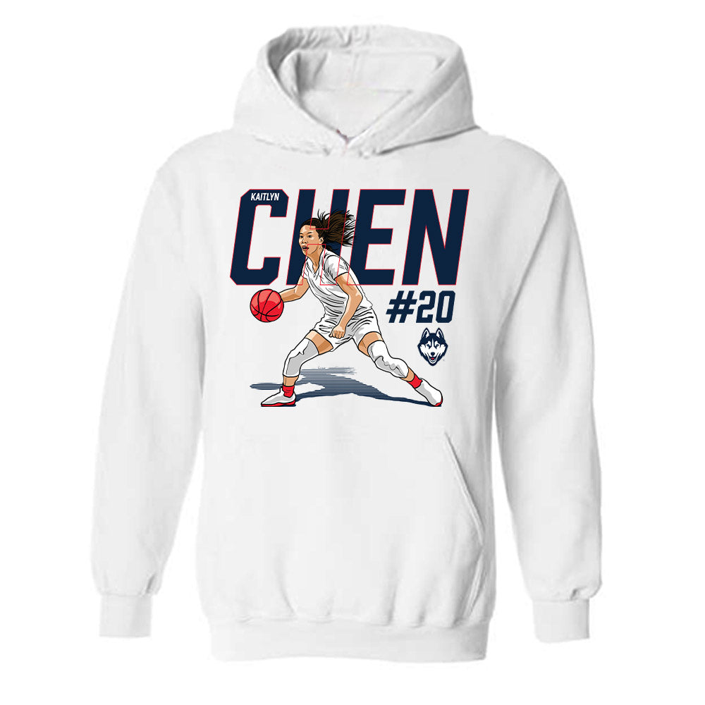 UConn - NCAA Women's Basketball : Kaitlyn Chen - Individual Caricature Hooded Sweatshirt-0