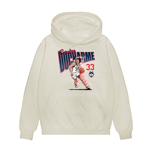 UConn - NCAA Women's Basketball : Caroline Ducharme - Caricature Premium Hooded Sweatshirt-0
