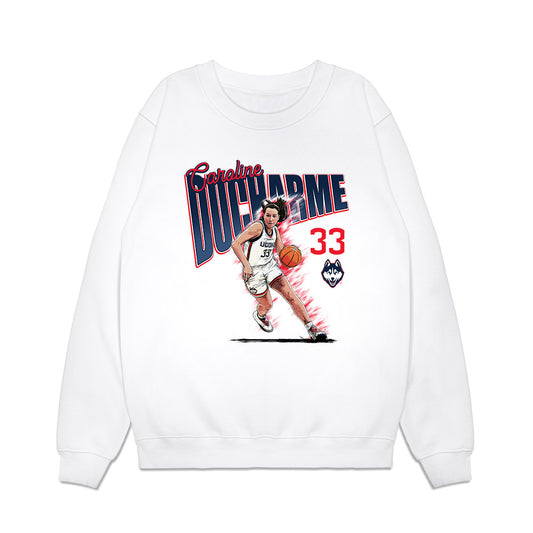 UConn - NCAA Women's Basketball : Caroline Ducharme - Caricature Premium Crewneck Sweatshirt-0
