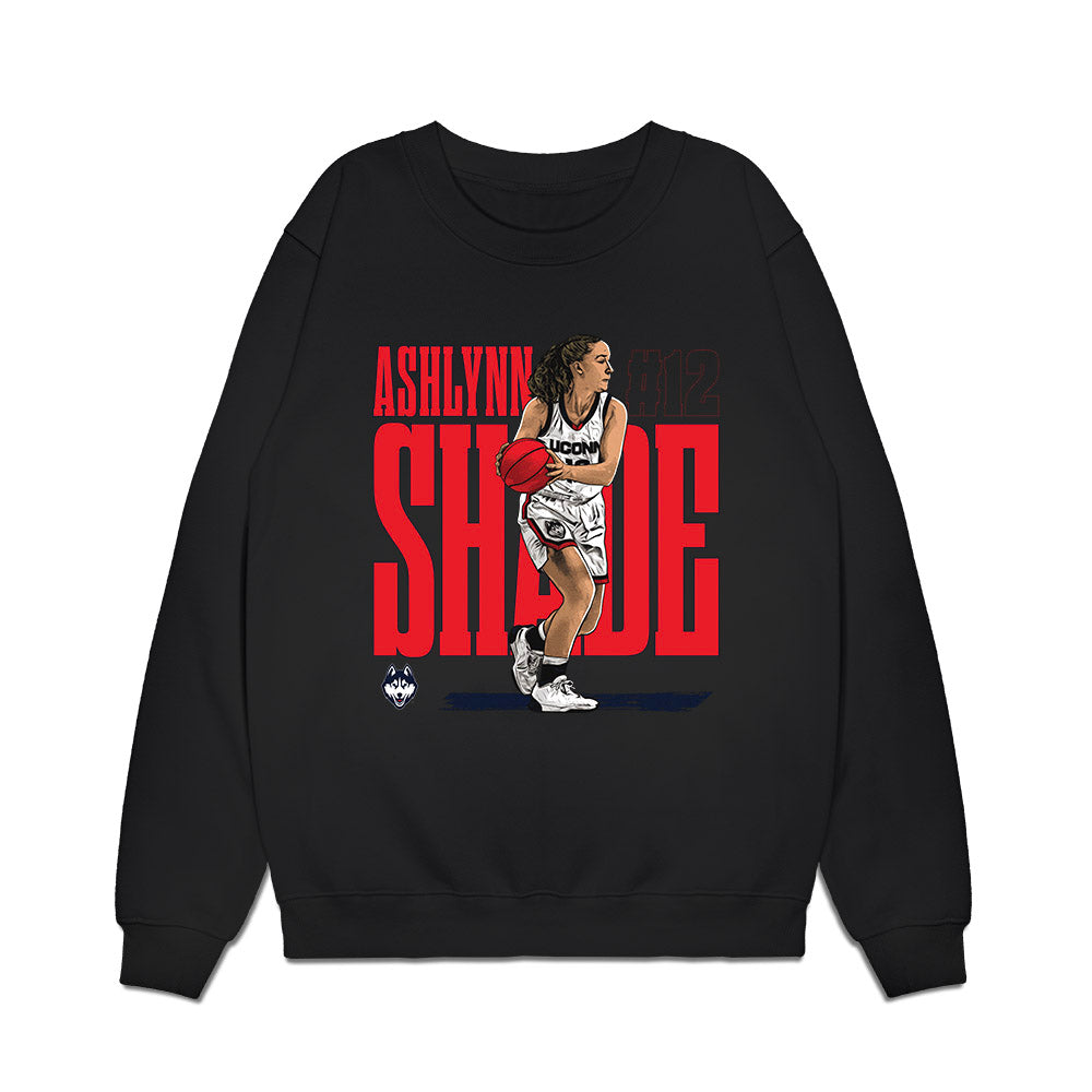 UConn - NCAA Women's Basketball : Ashlynn Shade - Caricature Premium Crewneck Sweatshirt-0