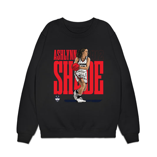 UConn - NCAA Women's Basketball : Ashlynn Shade - Caricature Premium Crewneck Sweatshirt-0