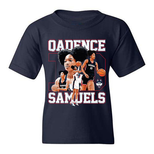 UConn - NCAA Women's Basketball : Qadence Samuels - Youth T-Shirt-0