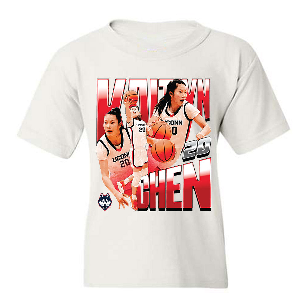 UConn - NCAA Women's Basketball : Kaitlyn Chen - Player Collage Youth T-Shirt-0