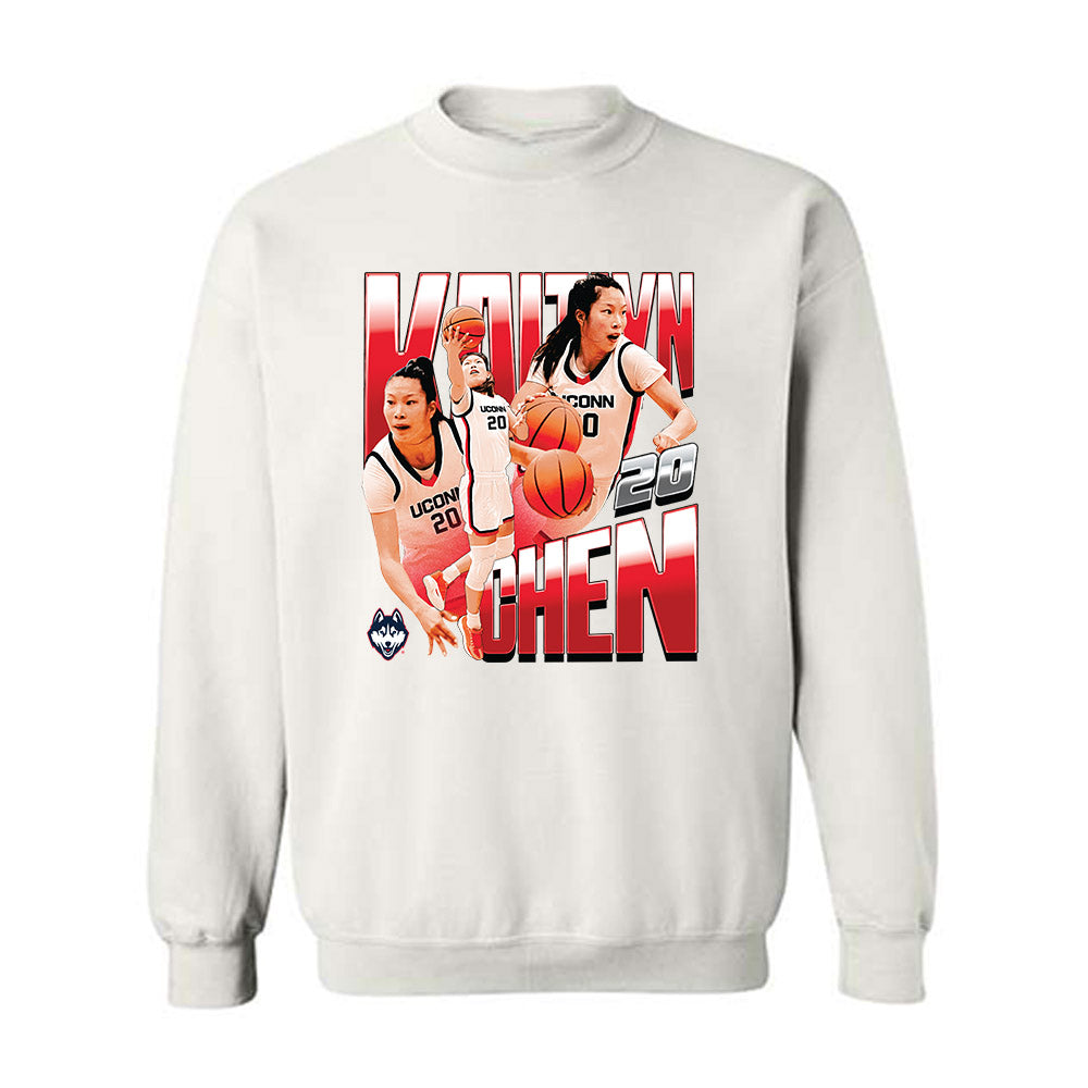 UConn - NCAA Women's Basketball : Kaitlyn Chen - Player Collage Crewneck Sweatshirt-0