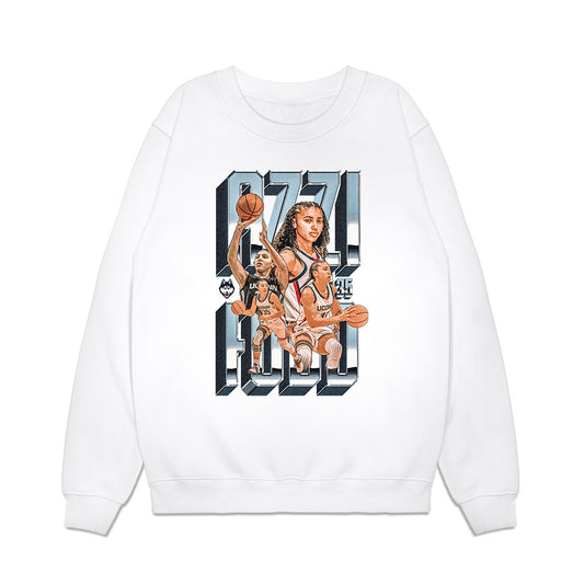 UConn - NCAA Women's Basketball : Azzi Fudd - Collage Premium Crewneck Sweatshirt-0