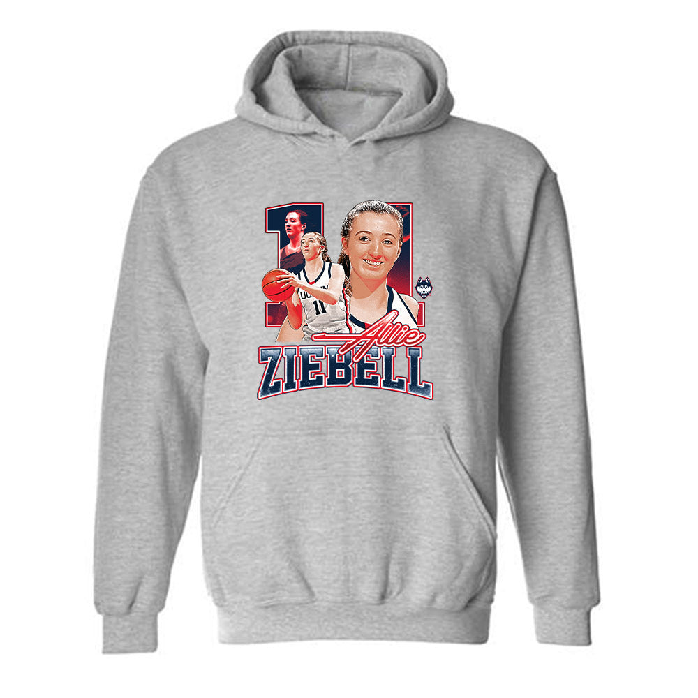 UConn - NCAA Women's Basketball : Allie Ziebell - Player Collage Hooded Sweatshirt-0