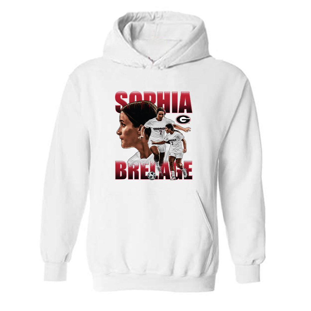 Georgia - NCAA Women's Soccer : Sophia Brelage - Player Collage Hooded Sweatshirt-0