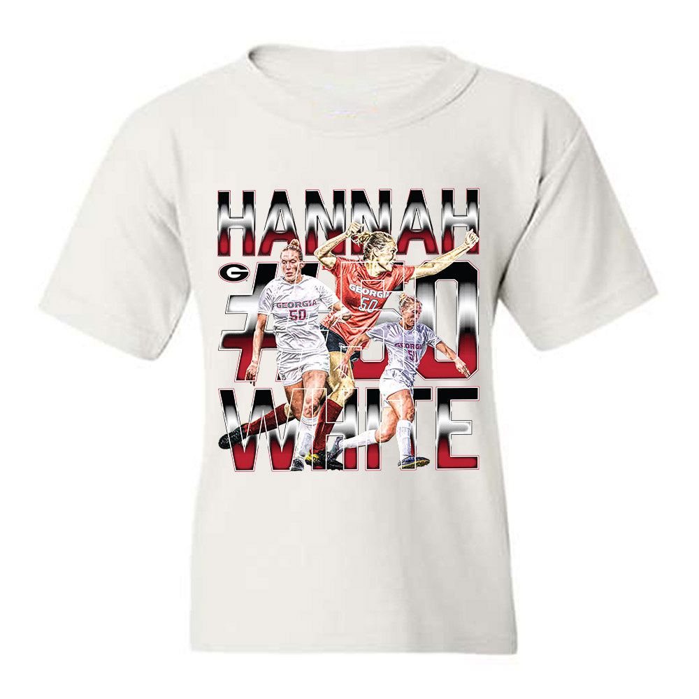 Georgia - NCAA Women's Soccer : Hannah White - Player Collage Youth T-Shirt-0