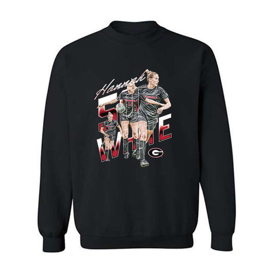 Georgia - NCAA Women's Soccer : Hannah White - Player Collage Crewneck Sweatshirt-0