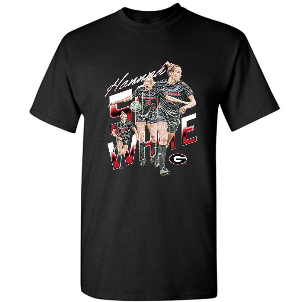 Georgia - NCAA Women's Soccer : Hannah White - Player Collage T-Shirt-0