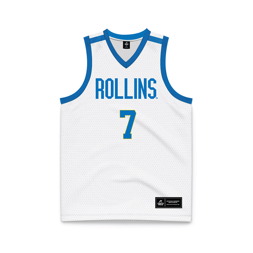Rollins - NCAA Men's Basketball : Cheo james - White Basketball Jersey-0