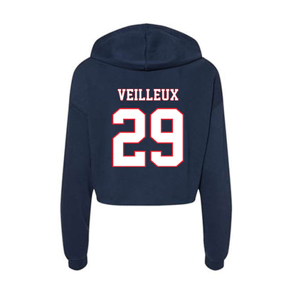 UConn - NCAA Men's Ice Hockey : Jake Veilleux - Women's Crop Fleece Hoodie-1