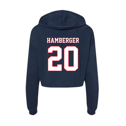 UConn - NCAA Baseball : Evan Hamberger - Women's Crop Fleece Hoodie-1