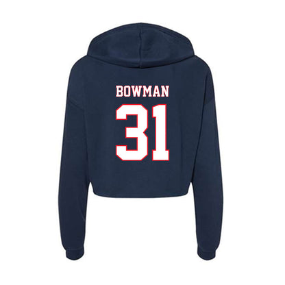 UConn - NCAA Women's Lacrosse : Eliza Bowman - Women's Crop Fleece Hoodie-1