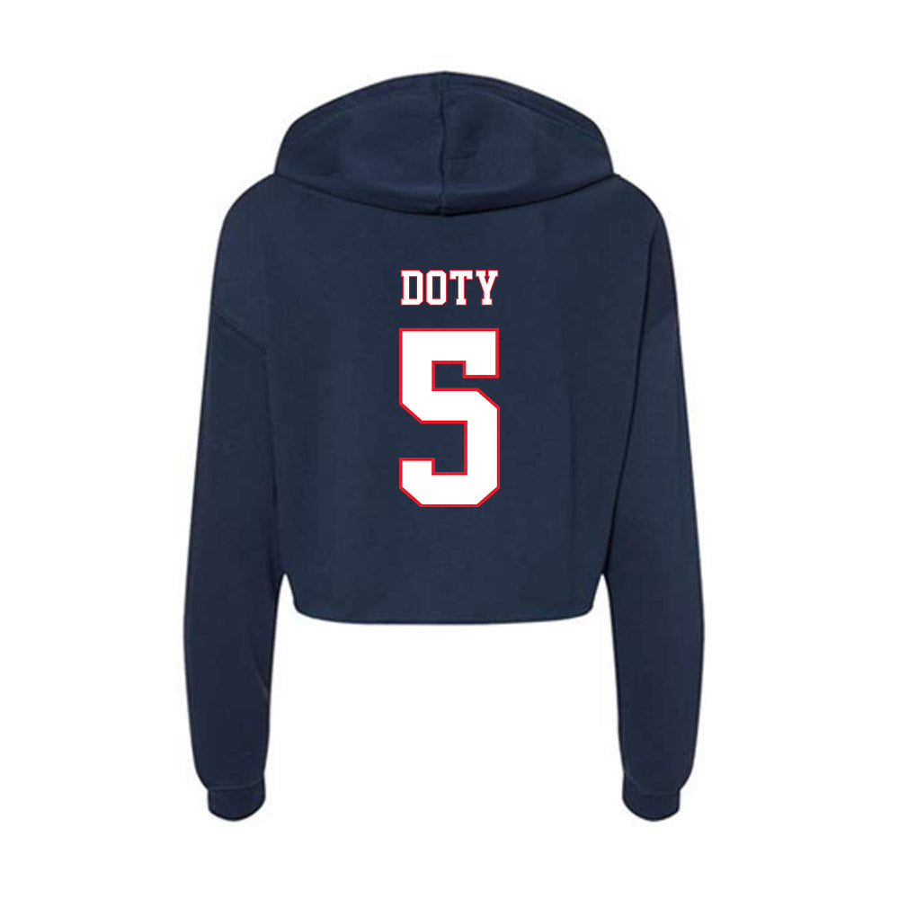 UConn - Women's Basketball Legends : Caroline Doty - Women's Crop Fleece Hoodie-1