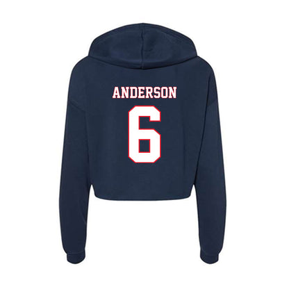 UConn - NCAA Football : Ezeriah Anderson - Women's Crop Fleece Hoodie-1