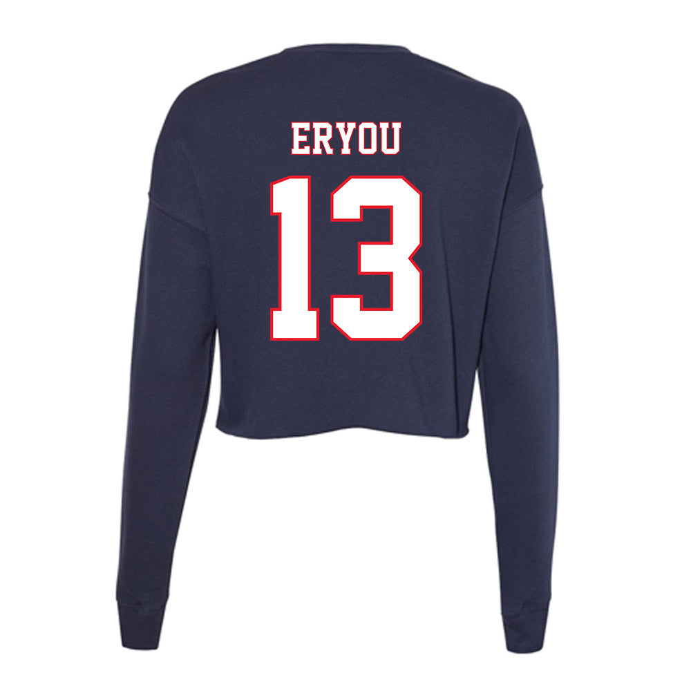 UConn - NCAA Women's Ice Hockey : Emma Eryou - Women's Cropped Crew Fleece-1