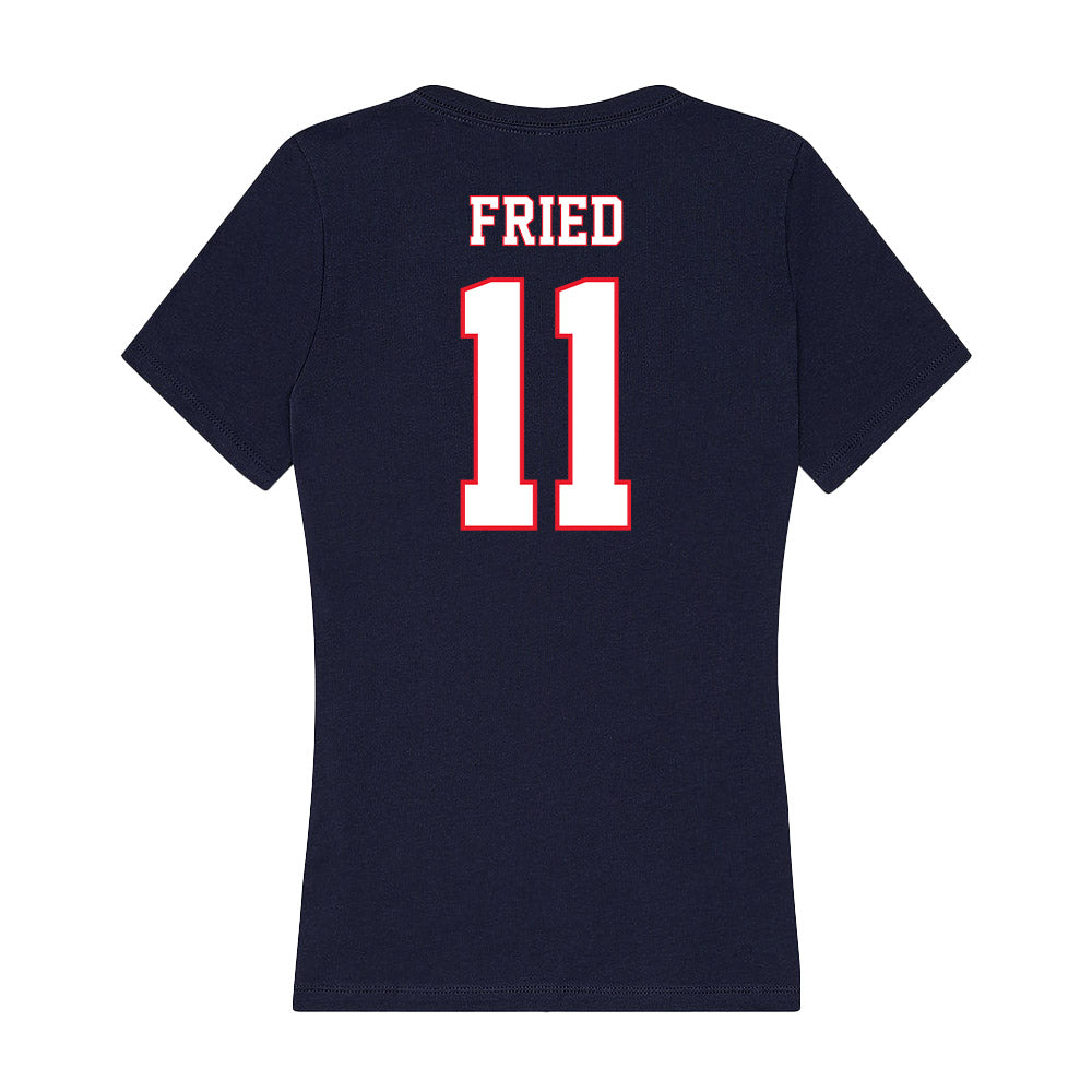 UConn - NCAA Women's Soccer : Maddie Fried - Women's V-Neck T-Shirt-1