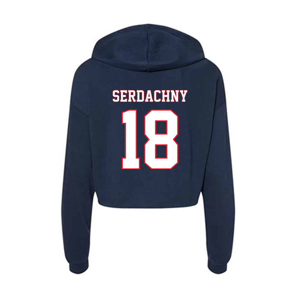 UConn - NCAA Women's Ice Hockey : Maya Serdachny - Women's Crop Fleece Hoodie-1