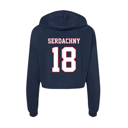 UConn - NCAA Women's Ice Hockey : Maya Serdachny - Women's Crop Fleece Hoodie-1