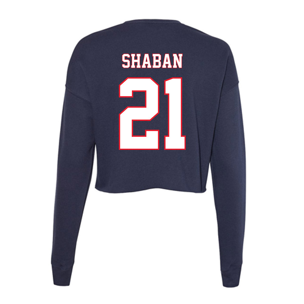 UConn - NCAA Football : Danny Shaban - Women's Cropped Crew Fleece-1