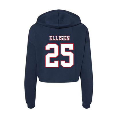 UConn - NCAA Baseball : Thomas Ellisen - Women's Crop Fleece Hoodie-1