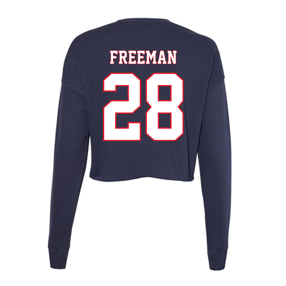 UConn - NCAA Football : Christopher Freeman - Women's Cropped Crew Fleece-1