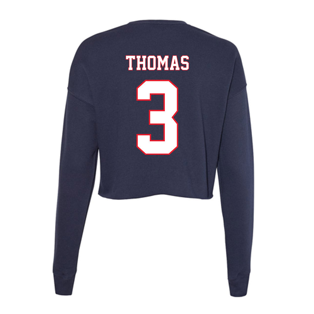 UConn - NCAA Men's Soccer : Mikah Thomas - Women's Cropped Crew Fleece-1