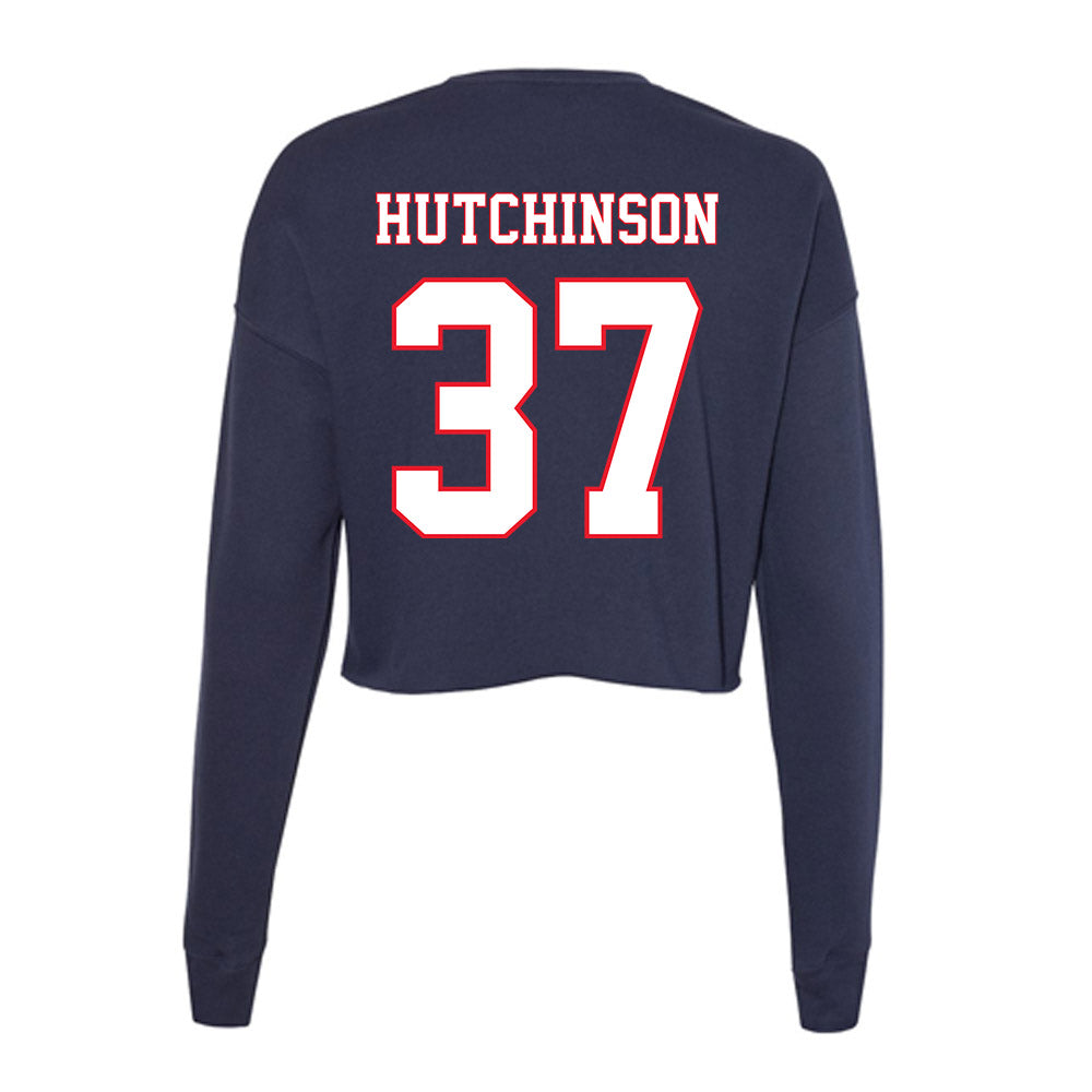 UConn - NCAA Baseball : Sam Hutchinson - Women's Cropped Crew Fleece-1