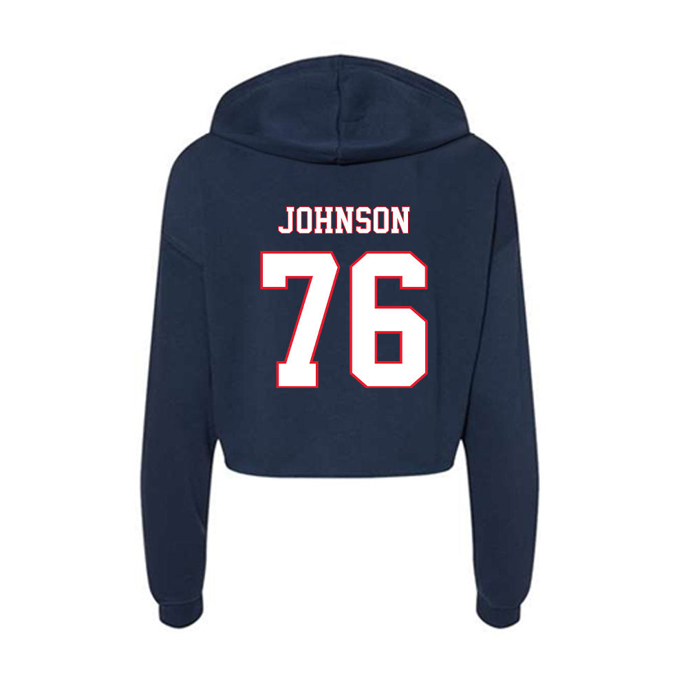 UConn - NCAA Football : Toriyan Johnson - Women's Crop Fleece Hoodie-1