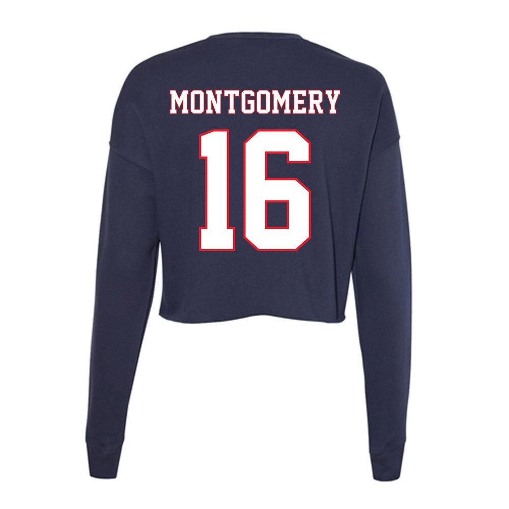 UConn - NCAA Football : Brock Montgomery - Women's Cropped Crew Fleece-1