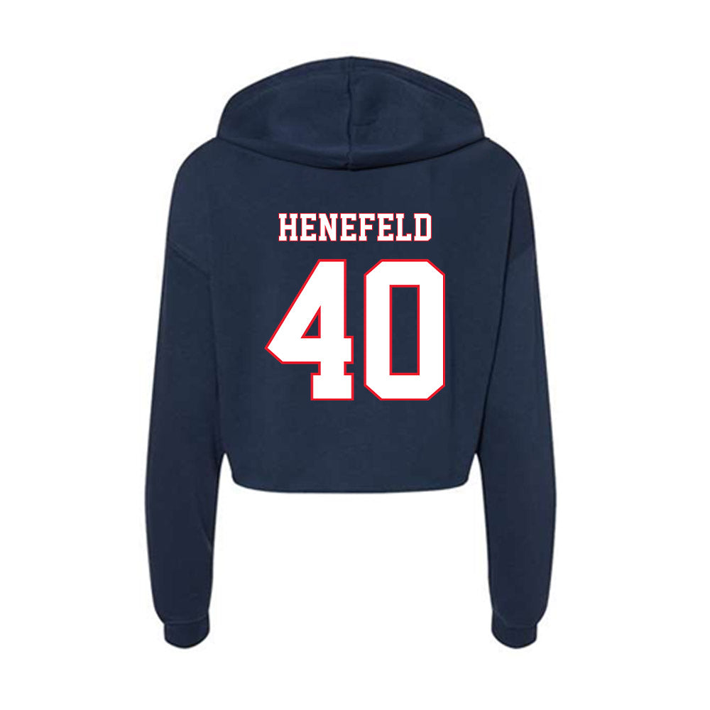 UConn - Men's Basketball Legends : Nadav Henefeld - Women's Crop Fleece Hoodie-1