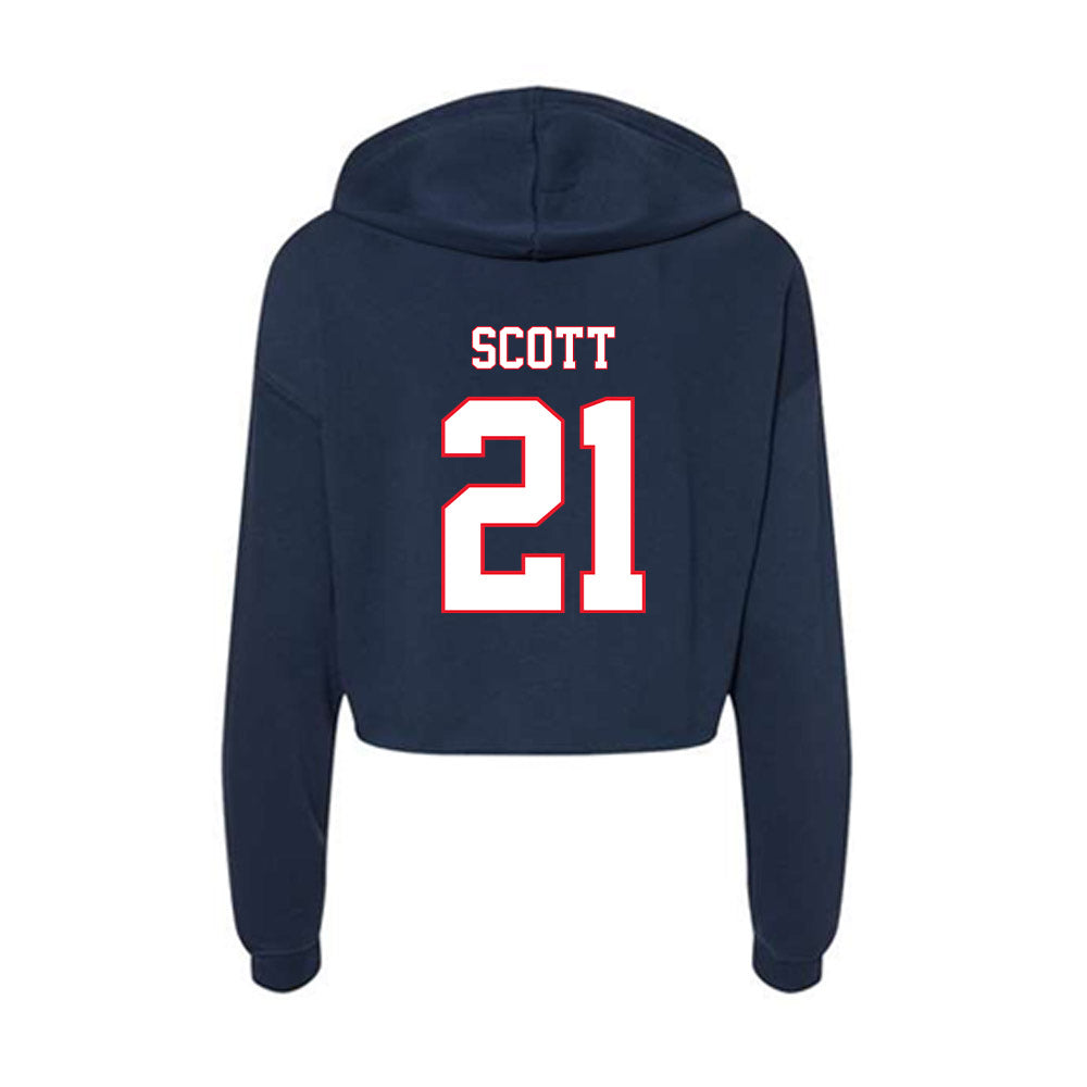 UConn - NCAA Men's Ice Hockey : Trey Scott - Women's Crop Fleece Hoodie-1