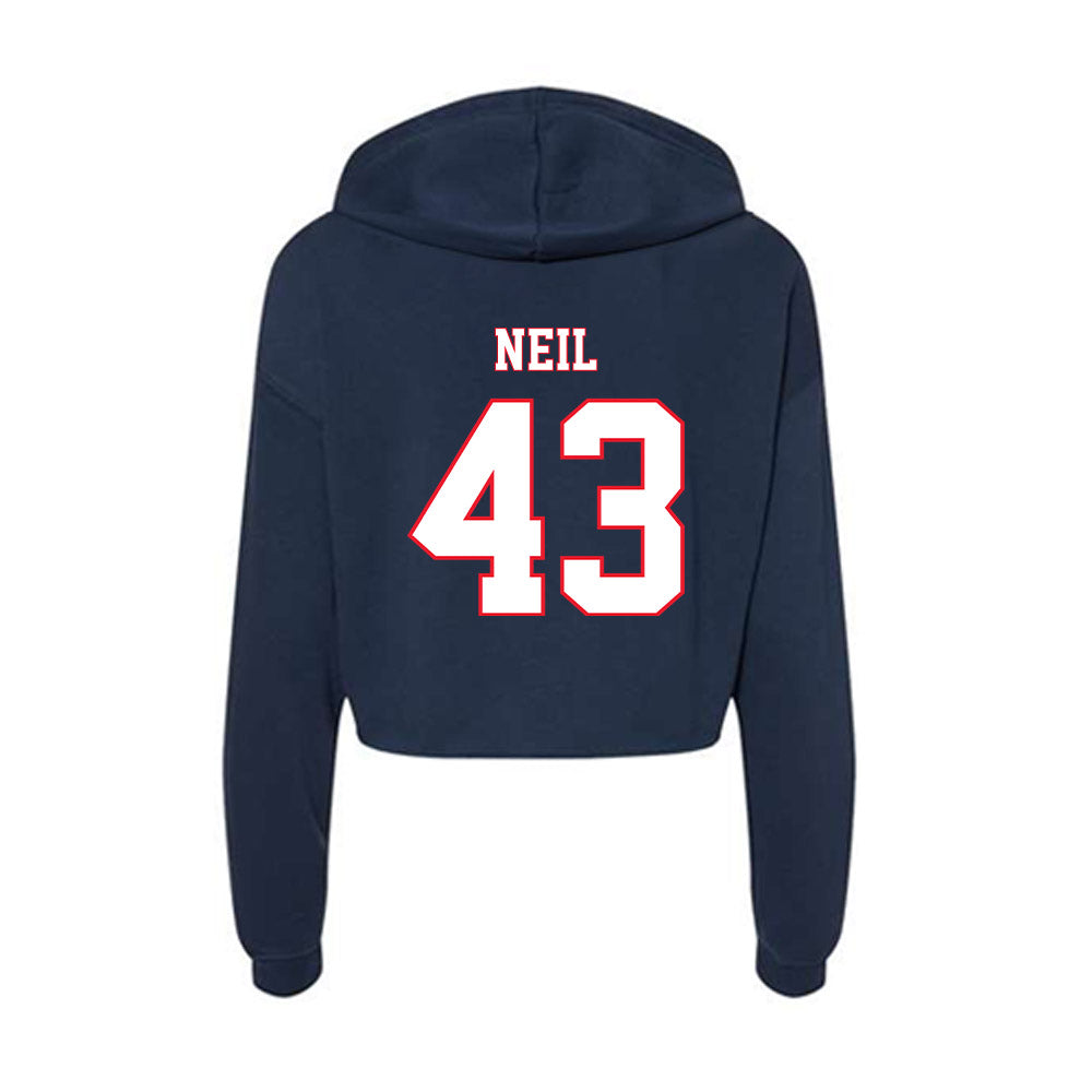 UConn - NCAA Women's Lacrosse : Raye Neil - Women's Crop Fleece Hoodie-1