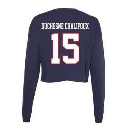 UConn - NCAA Women's Ice Hockey : Meghane Duchesne Chalifoux - Women's Cropped Crew Fleece-1