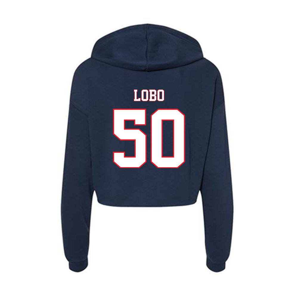 UConn - Women's Basketball Legends : Rebecca Lobo - Women's Crop Fleece Hoodie-1