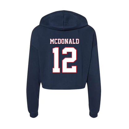 UConn - NCAA Football : Tucker McDonald - Women's Crop Fleece Hoodie-1